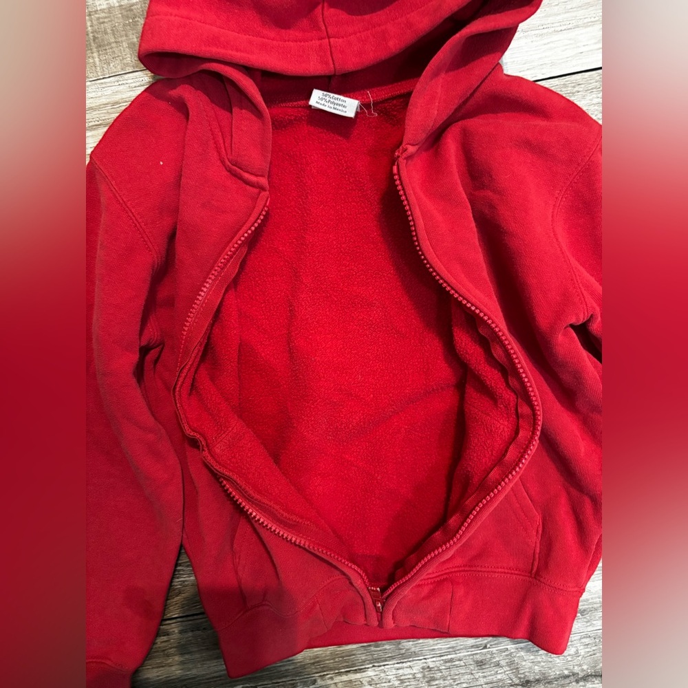 Carhartt Cherry Red Full-Zip Hoodie, Kid’s size 6/7 - Picture 4 of 6